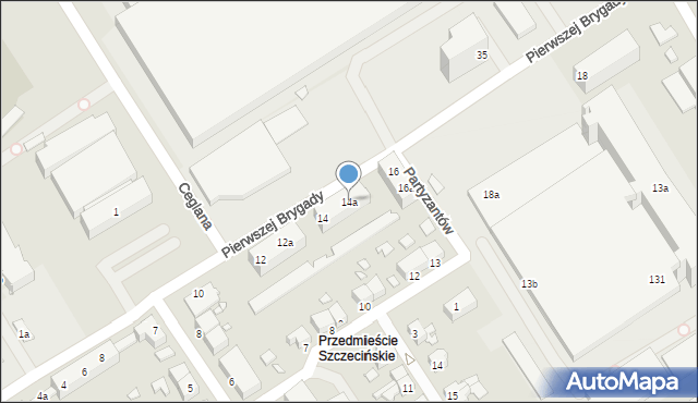 Stargard, Pierwszej Brygady, 14a, mapa Stargard