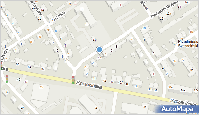 Stargard, Pierwszej Brygady, 4a, mapa Stargard