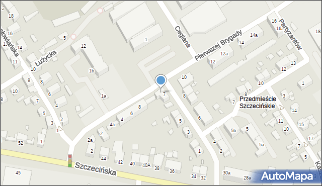 Stargard, Pierwszej Brygady, 8a, mapa Stargard