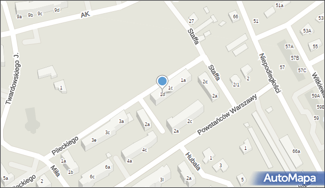 Stargard, Pileckiego Witolda, rtm., 1d, mapa Stargard