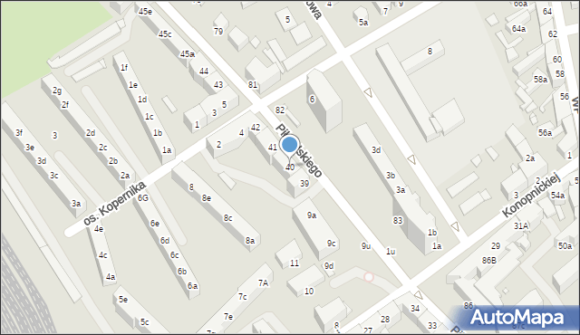 Stargard, Piłsudskiego Józefa, marsz., 40, mapa Stargard