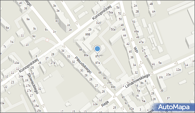 Stargard, Piłsudskiego Józefa, marsz., 87c, mapa Stargard