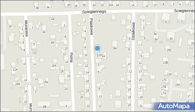 Starogard Gdański, Piaskowa, 1, mapa Starogard Gdański