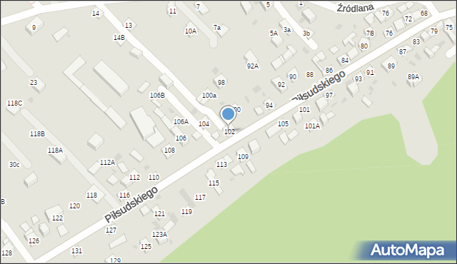 Stary Sącz, Piłsudskiego Józefa, marsz., 102, mapa Stary Sącz