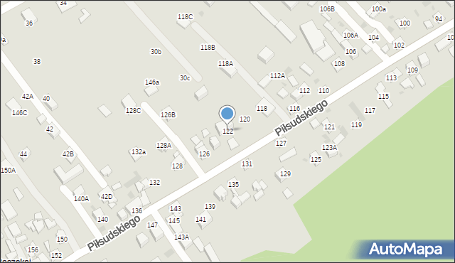 Stary Sącz, Piłsudskiego Józefa, marsz., 122, mapa Stary Sącz