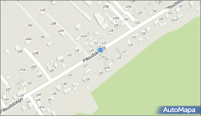 Stary Sącz, Piłsudskiego Józefa, marsz., 123, mapa Stary Sącz