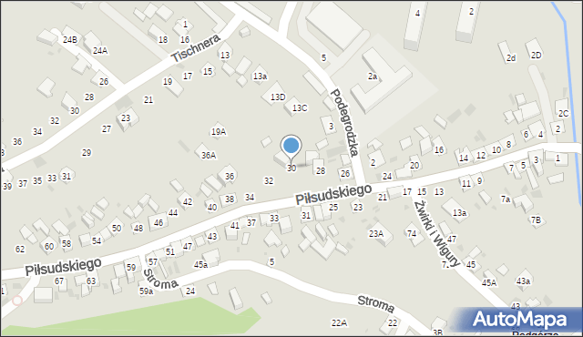 Stary Sącz, Piłsudskiego Józefa, marsz., 30, mapa Stary Sącz