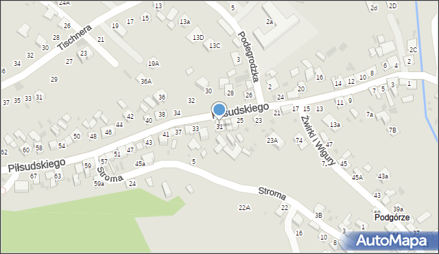 Stary Sącz, Piłsudskiego Józefa, marsz., 31, mapa Stary Sącz