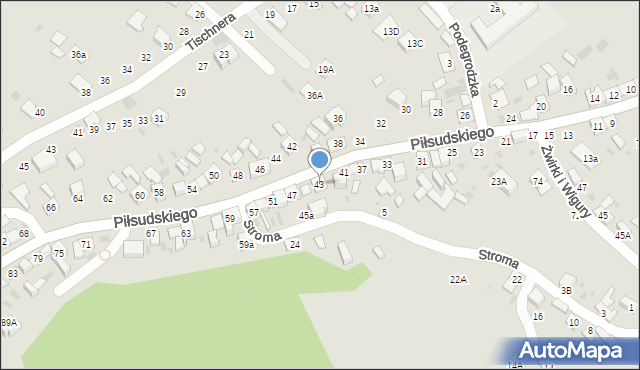 Stary Sącz, Piłsudskiego Józefa, marsz., 43, mapa Stary Sącz