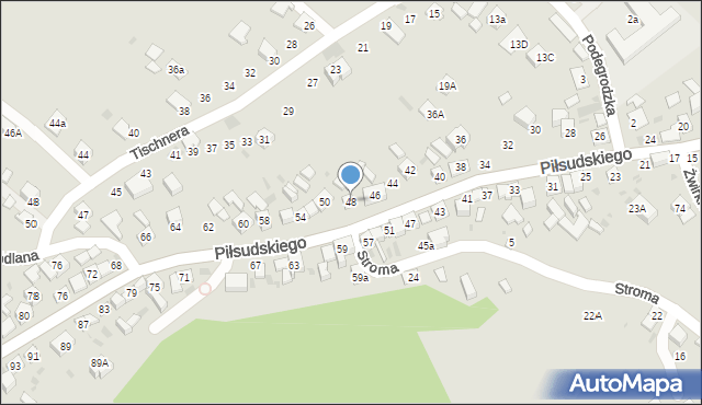 Stary Sącz, Piłsudskiego Józefa, marsz., 48, mapa Stary Sącz