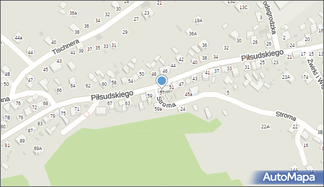 Stary Sącz, Piłsudskiego Józefa, marsz., 57, mapa Stary Sącz