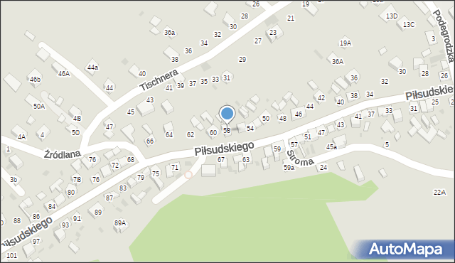 Stary Sącz, Piłsudskiego Józefa, marsz., 58, mapa Stary Sącz