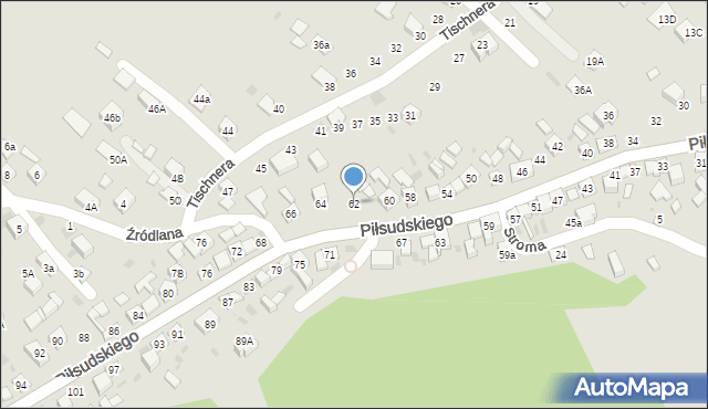 Stary Sącz, Piłsudskiego Józefa, marsz., 62, mapa Stary Sącz