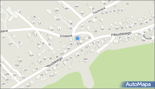 Stary Sącz, Piłsudskiego Józefa, marsz., 76, mapa Stary Sącz