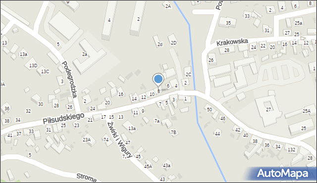 Stary Sącz, Piłsudskiego Józefa, marsz., 8, mapa Stary Sącz
