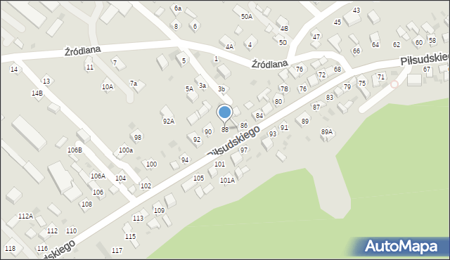 Stary Sącz, Piłsudskiego Józefa, marsz., 88, mapa Stary Sącz