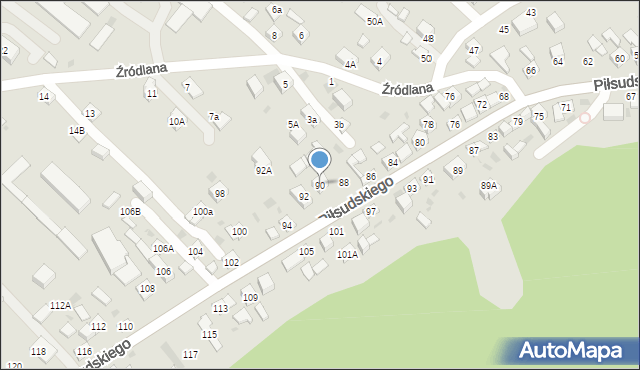 Stary Sącz, Piłsudskiego Józefa, marsz., 90, mapa Stary Sącz