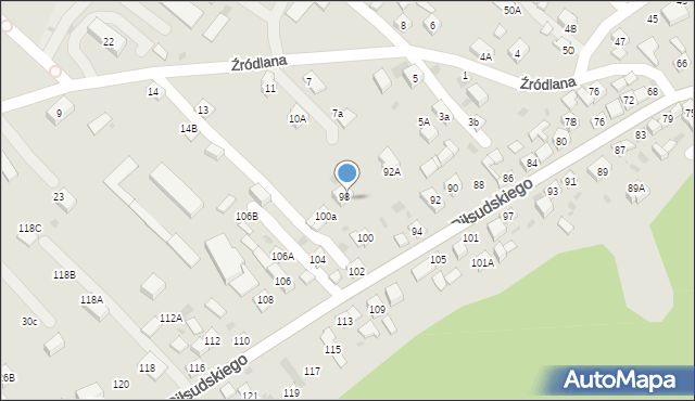 Stary Sącz, Piłsudskiego Józefa, marsz., 98A, mapa Stary Sącz