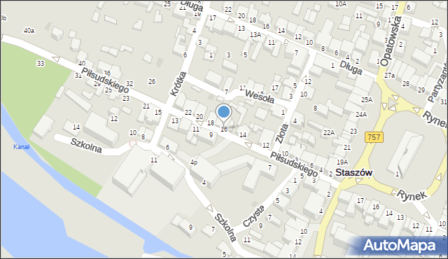Staszów, Piłsudskiego Józefa, marsz., 16, mapa Staszów
