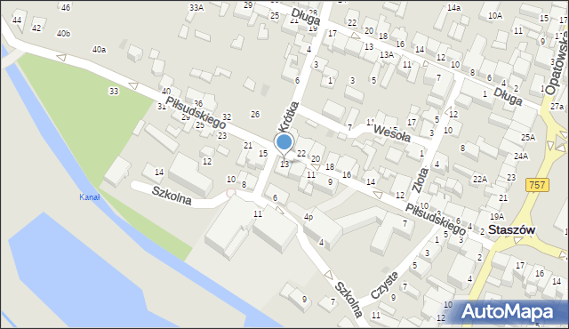 Staszów, Piłsudskiego Józefa, marsz., 17, mapa Staszów