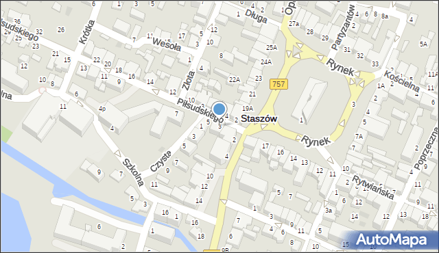 Staszów, Piłsudskiego Józefa, marsz., 3, mapa Staszów