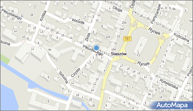 Staszów, Piłsudskiego Józefa, marsz., 5, mapa Staszów
