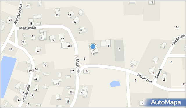 Stawiguda, Piaskowa, 3, mapa Stawiguda