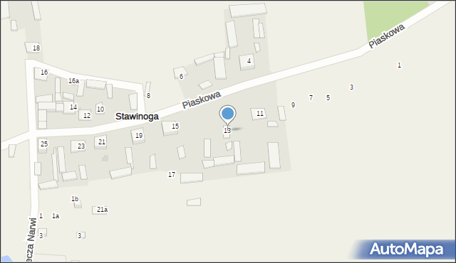 Stawinoga, Piaskowa, 13, mapa Stawinoga