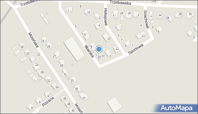 Stęszew, Piłkarska, 13, mapa Stęszew