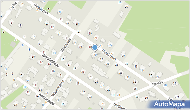 Stężyca, Piaskowa, 20, mapa Stężyca