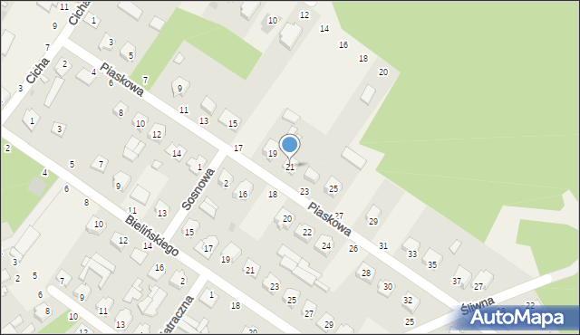 Stężyca, Piaskowa, 21, mapa Stężyca