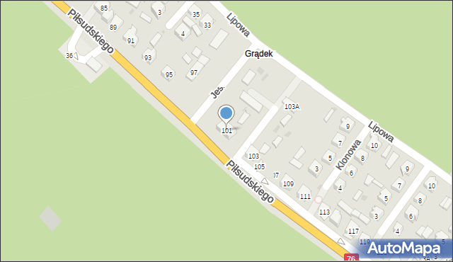 Stoczek Łukowski, Piłsudskiego Józefa, marsz., 101, mapa Stoczek Łukowski