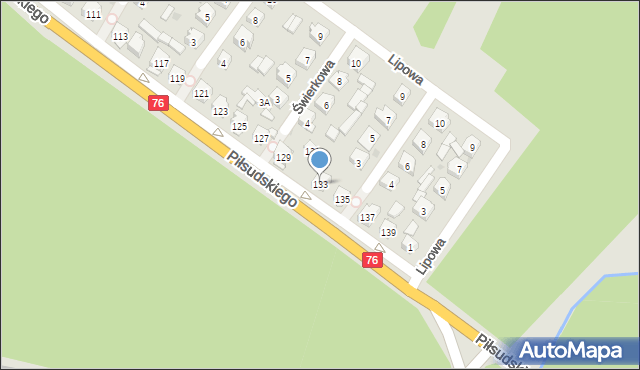 Stoczek Łukowski, Piłsudskiego Józefa, marsz., 133, mapa Stoczek Łukowski