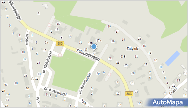 Stoczek Łukowski, Piłsudskiego Józefa, marsz., 17, mapa Stoczek Łukowski