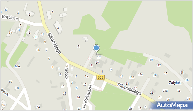 Stoczek Łukowski, Piłsudskiego Józefa, marsz., 1d, mapa Stoczek Łukowski