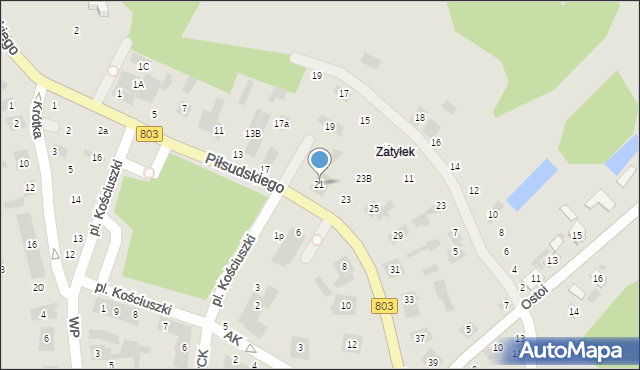 Stoczek Łukowski, Piłsudskiego Józefa, marsz., 21, mapa Stoczek Łukowski