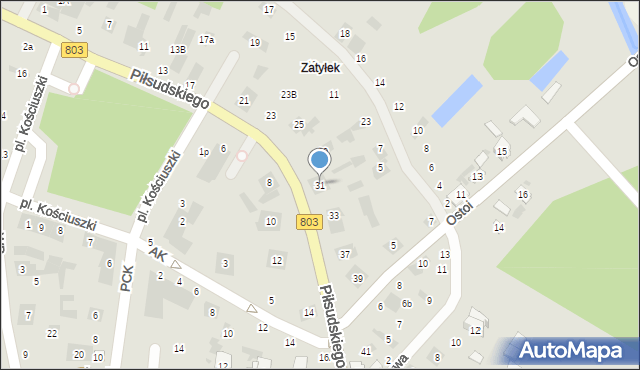 Stoczek Łukowski, Piłsudskiego Józefa, marsz., 31, mapa Stoczek Łukowski