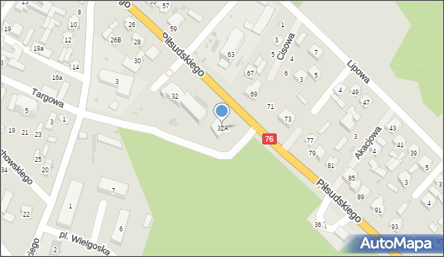 Stoczek Łukowski, Piłsudskiego Józefa, marsz., 32A, mapa Stoczek Łukowski