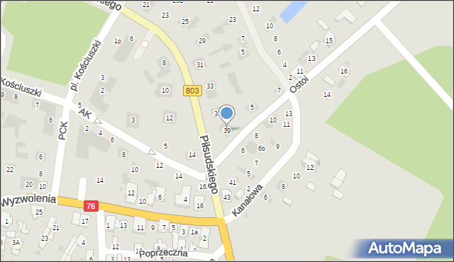 Stoczek Łukowski, Piłsudskiego Józefa, marsz., 39, mapa Stoczek Łukowski