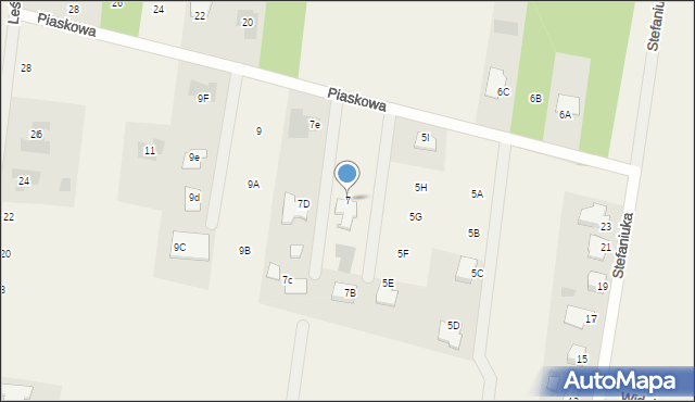 Stok Lacki-Folwark, Piaskowa, 7, mapa Stok Lacki-Folwark