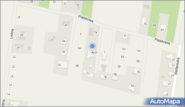 Stok Lacki-Folwark, Piaskowa, 7D, mapa Stok Lacki-Folwark