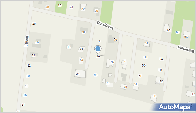 Stok Lacki-Folwark, Piaskowa, 9A, mapa Stok Lacki-Folwark