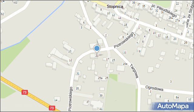Stopnica, Piotrowskiego, dr., 21, mapa Stopnica