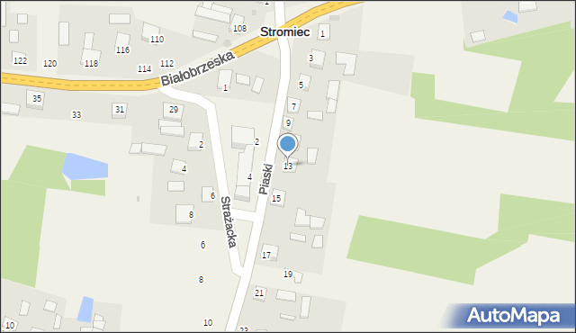 Stromiec, Piaski, 13, mapa Stromiec