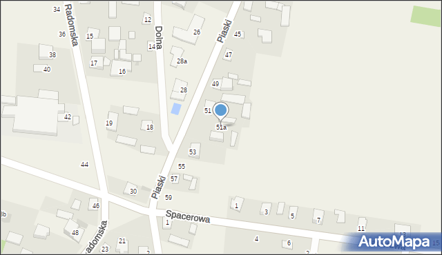 Stromiec, Piaski, 51a, mapa Stromiec