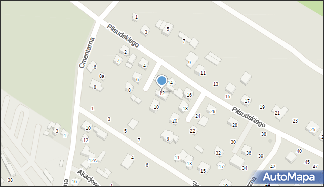 Stryków, Piłsudskiego Józefa, marsz., 12, mapa Stryków