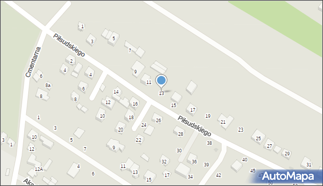 Stryków, Piłsudskiego Józefa, marsz., 13, mapa Stryków