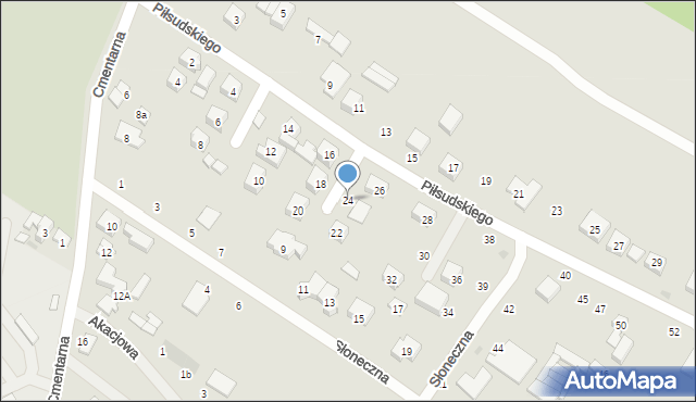 Stryków, Piłsudskiego Józefa, marsz., 24, mapa Stryków