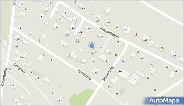 Stryków, Piłsudskiego Józefa, marsz., 32, mapa Stryków