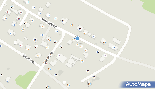 Stryków, Piłsudskiego Józefa, marsz., 45, mapa Stryków